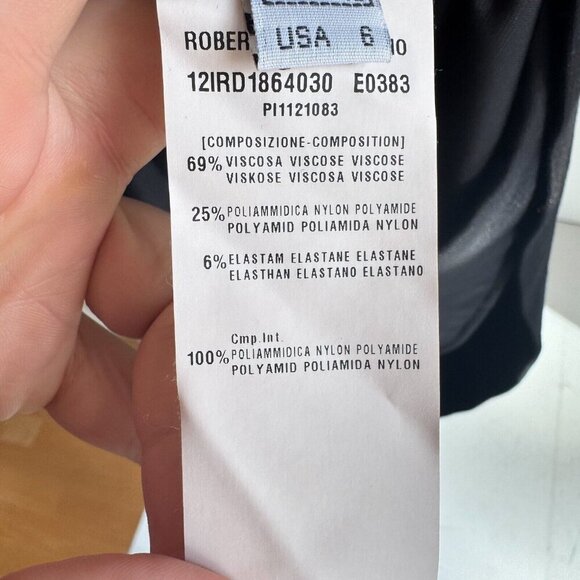 Roberta Di Camerino Belt Print Black Bodycon Dress 6 - Picture 9 of 11